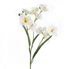 Kwiat sztuczny dekoracyjny z płatkami z jedwabistej tkaniny biały Eurofirany - ∅ 9 x 80 cm - biały 1