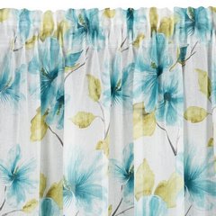Dekoracja okienna SOFIA w niebieskie kwiaty Eurofirany - 140 x 270 cm - biały 5