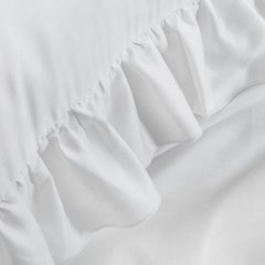 Komplet pościeli VENUS beżowy z makosatyny bawełnianej z subtelną falbanką Eurofirany - 160 x 200 cm - biały 5