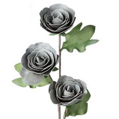Kwiat sztuczny dekoracyjny srebrny Eurofirany - ∅ 12 x 77 cm - srebrny 1