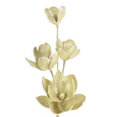 Kwiat sztuczny dekoracyjny z lśniącym brokatem szampański Eurofirany - ∅ 20 x 75 cm - szampański 1