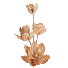 Kwiat sztuczny dekoracyjny z lśniącym brokatem złoty Eurofirany - ∅ 20 x 75 cm - złoty 1