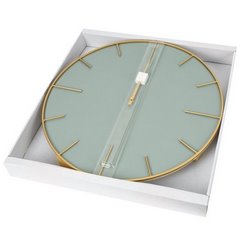 Okrągły zegar ścienny w nowoczesnym stylu Eurofirany - 60 x 4 x 60 cm - miętowy 2