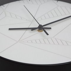 Okrągły zegar ścienny z wzorem geometrycznym na cyferblacie Eurofirany - 30 x 4 x 30 cm - kremowy 3