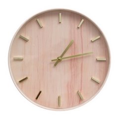 Okrągły zegar w nowoczesnym stylu Eurofirany - 30 x 4 x 30 cm - różowy 1