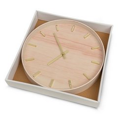 Okrągły zegar w nowoczesnym stylu Eurofirany - 30 x 4 x 30 cm - różowy 2