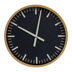 Okrągły zegar ścienny w minimalistycznym stylu Eurofirany - 40 x 4 x 40 cm - grafitowy 1