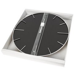 Duży zegar ścienny w metalowej ramie z czarnym cyferblatem Eurofirany - 60 x 4 x 60 cm - czarny 2
