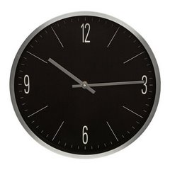 Okrągły zegar ścienny w metalowej ramie Eurofirany - 30 x 4 x 30 cm - czarny 1