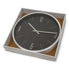 Okrągły zegar ścienny w metalowej ramie Eurofirany - 30 x 4 x 30 cm - czarny 2