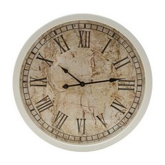 Okrągły zegar ścienny z rzymskimi cyframi w metalowej ramie  Eurofirany - 40 x 7 x 40 cm - beżowy 1