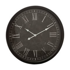 Okrągły zegar ścienny z rzymskimi cyframi w metalowej ramie  Eurofirany - 40 x 7 x 40 cm - czarny 1