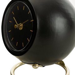 Okrągły zegar stołowy w stylu retro  Eurofirany - 16 x 13 x 19 cm - czarny 2