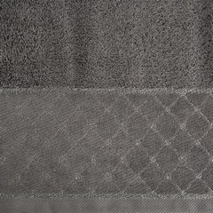 Ręcznik MARTHA z miękką szenilową bordiurą ze srebrnym geometrycznym wzorem Eurofirany - 50 x 90 cm - grafitowy 3