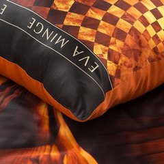 Komplet pościeli SIMONA z designerskim nadrukiem z najwyższej jakości makosatyny bawełnianej z logo Eva Minge - 160 x 200 cm - pomarańczowy 6