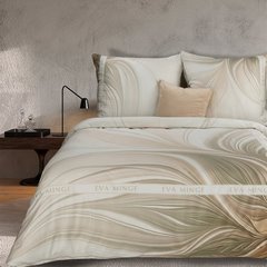 Komplet pościeli SOPHIA z designerskim nadrukiem z najwyższej jakości makosatyny bawełnianej z logo Eva Minge - 220 x 200 cm - biały 1