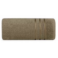 Komplet ręczników LOCA z bordiurą z tkanymi paskami przewiązanych efektowną wstążeczką - 37 x 25 x 10 cm - brązowy 3