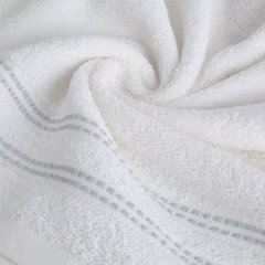 Ręcznik łazienkowy ALLY bawełniany z subtelną bordiurą w paseczki Eurofirany - 50 x 90 cm - biały 4