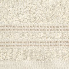 Ręcznik łazienkowy ALLY bawełniany z subtelną bordiurą w paseczki Eurofirany - 30 x 50 cm - kremowy 3