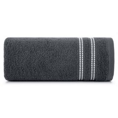 Ręcznik łazienkowy ALLY bawełniany z subtelną bordiurą w paseczki Eurofirany - 30 x 50 cm - grafitowy 2