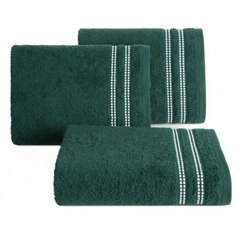 Ręcznik łazienkowy ALLY bawełniany z subtelną bordiurą w paseczki Eurofirany - 50 x 90 cm - zielony 1