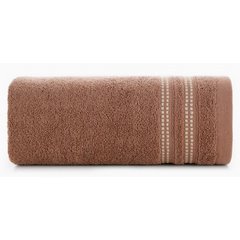 Ręcznik łazienkowy ALLY bawełniany z subtelną bordiurą w paseczki Eurofirany - 50 x 90 cm - ceglasty 2