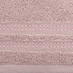 Ręcznik łazienkowy ALLY bawełniany z subtelną bordiurą w paseczki Eurofirany - 30 x 50 cm - pudrowy róż 3
