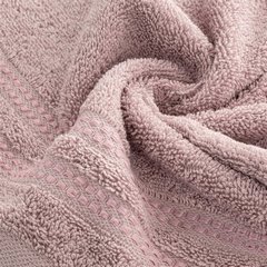 Ręcznik łazienkowy ALLY bawełniany z subtelną bordiurą w paseczki Eurofirany - 30 x 50 cm - pudrowy róż 4