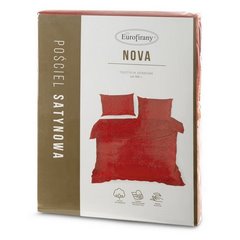 Komplet pościeli NOVA 3 popielata z satyny bawełnianej Eurofirany - 140 x 200 cm - czerwony 3