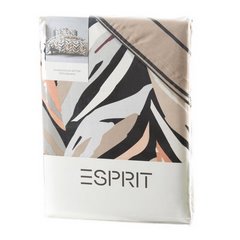 Komplet dwustronnej ekskluzywnej pościeli ESPRIT z makosatyny bawełnianej z wzorem artystycznych liści Eurofirany - 160 x 200 cm - czarny 3