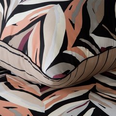 Komplet dwustronnej ekskluzywnej pościeli ESPRIT z makosatyny bawełnianej z wzorem artystycznych liści Eurofirany - 160 x 200 cm - czarny 7