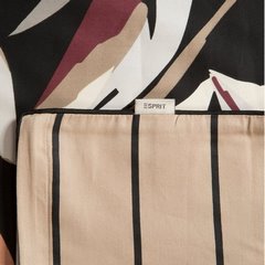 Komplet dwustronnej ekskluzywnej pościeli ESPRIT z makosatyny bawełnianej z wzorem artystycznych liści  Eurofirany - 220 x 200 cm - czarny 8
