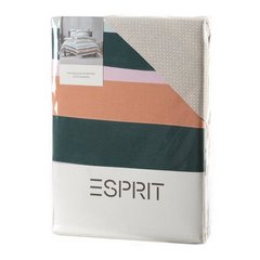 Komplet dwustronnej ekskluzywnej pościeli ESPRIT z makosatyny bawełnianej z wzorem kolorowych pasów  Eurofirany - 160 x 200 cm - beżowy 3