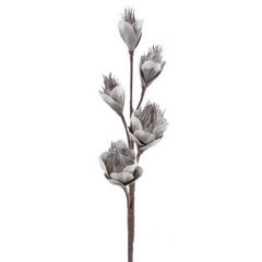 Kwiat sztuczny dekoracyjny srebrny Eurofirany - 74 cm - srebrny 1