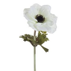 Kwiat sztuczny dekoracyjny ANEMON biały Eurofirany - 53 cm - biały 1