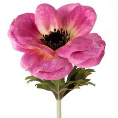 Kwiat sztuczny dekoracyjny ANEMON różowy Eurofirany - 53 cm - różowy 1