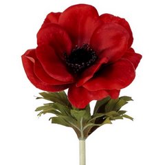 Kwiat sztuczny dekoracyjny ANEMON czerwony Eurofirany - 53 cm - czerwony 1