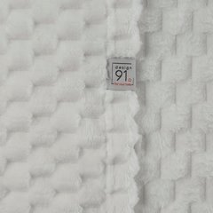 Koc biały CINDY 6 bardzo miękki z wytłaczanym wzorem 3D Design 91 - 70 x 160 cm - biały 7