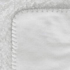 Narzuta-Koc na fotel TEDY dwustronny z miękkiej bukli oraz delikatnego polaru Eurofirany Premium - 70 x 160 cm - biały 4