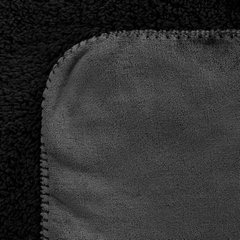Narzuta-Koc na fotel TEDY dwustronny z miękkiej bukli oraz delikatnego polaru Eurofirany Premium - 70 x 160 cm - czarny 4