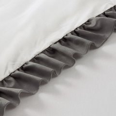 Komplet pościeli białej ELIZA  z bawełny i kontrastującą falbanką na brzegach Eurofirany - 160 x 200 cm - biały 3