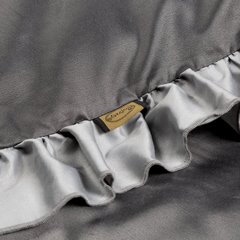 Komplet pościeli stalowej ELIZA z bawełny i kontrastującą falbanką na brzegach Eurofirany - 160 x 200 cm - stalowy 4