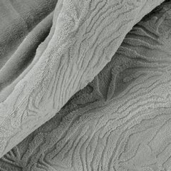 Komplet pościeli FLANO z welwetu zdobiona wytłaczanym wzorem liści Eurofirany - 140 x 200 cm - srebrny 5