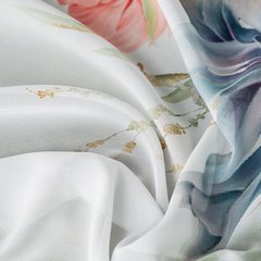 Zasłona biała ARLENA z etaminy zdobiona  wzorem botanicznym Eurofirany - 135 x 250 cm - biały 3