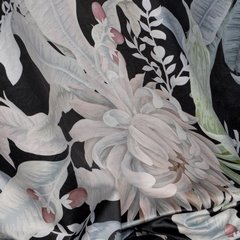 Zasłona SALLY z welwetu z motywem botanicznym Eurofirany - 140 x 270 cm - czarny 3