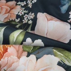 Zasłona MARILA z tkanina typu oxford z nadrukiem kwiatów Eurofirany - 140 x 270 cm - czarny 3