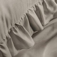 Komplet pościeli VENUS beżowy z makosatyny bawełnianej z subtelną falbanką Eurofirany - 160 x 200 cm - jasnobrązowy 4