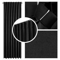 Zasłona Dora z tkaniny o welurowej strukturze Eurofirany - 280 x 220 cm - czarny 10