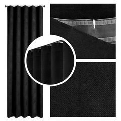Zasłona Dora z tkaniny o welurowej strukturze Eurofirany - 280 x 240 cm - czarny 10