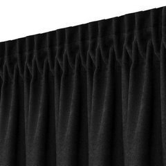 Zasłona jednokolorowa Dora z tkaniny o welurowej strukturze na taśmie marszczącej 320x360 cm, czarna - 320 x 260 cm - czarny 6